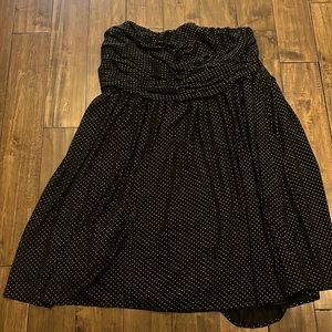 Lane Bryant Black and Gold Polka Dot dress with detachable straps NWT